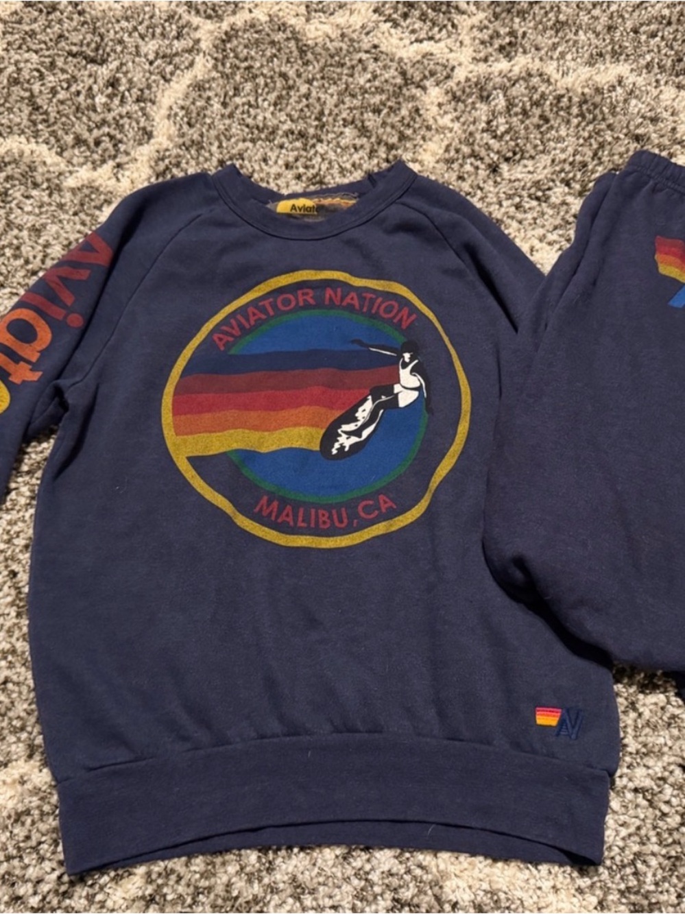 Aviator Nation Navy Crewneck Sweatshirt and Pants